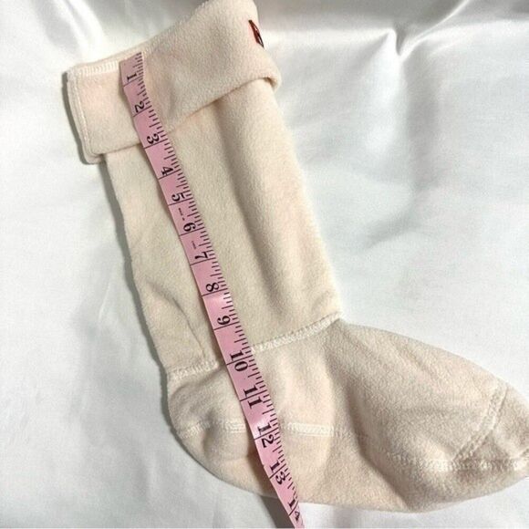 HUNTER Boots Kids Boot Socks size XL Cream with red and black logo fleece - Picture 7 of 8